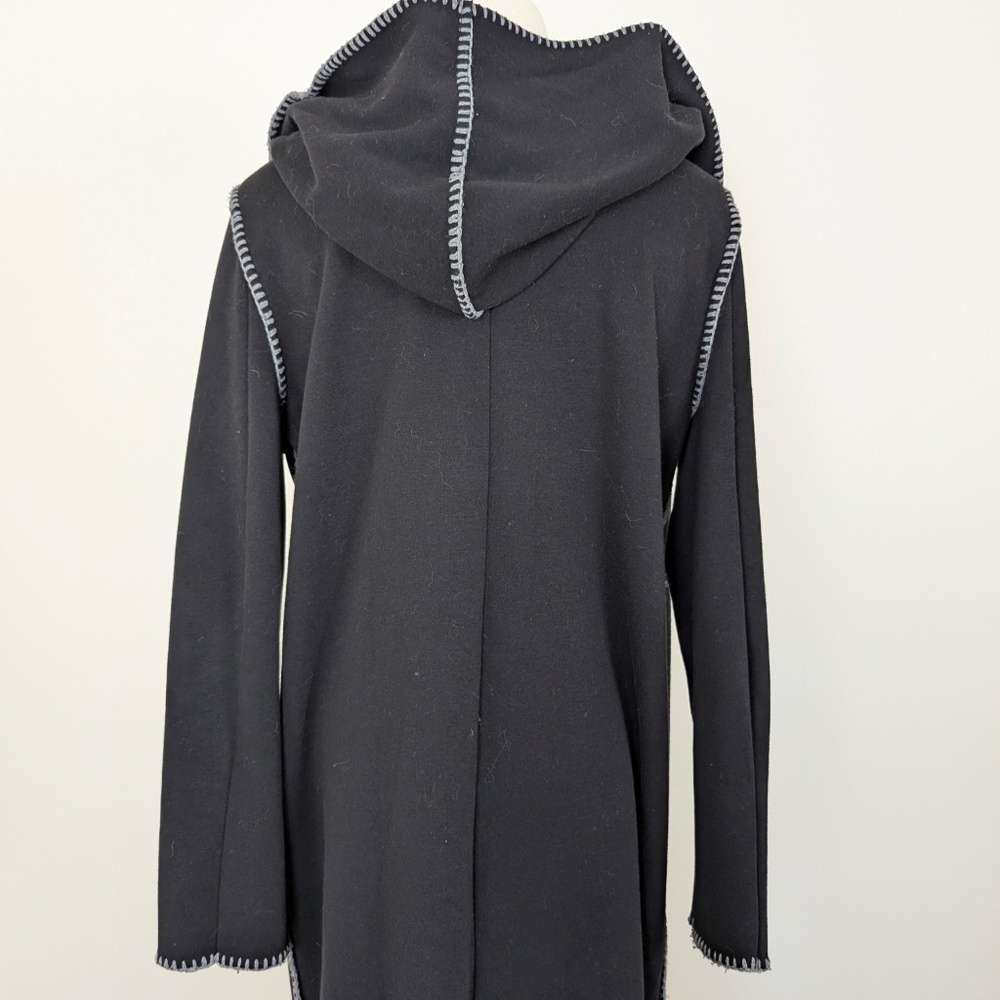 (Free with Purchase) Rain Long Cardigan Contrast Stitching Coatigan Hood - Picture 4 of 11